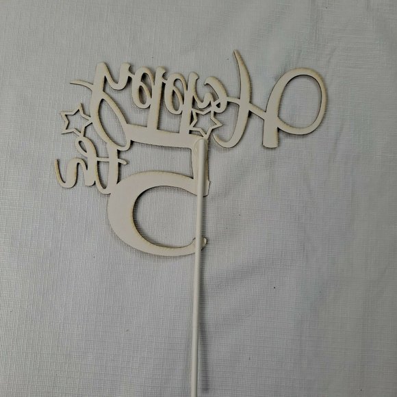 Happy 5th Birthday Cake Topper Gold Sparkle - Picture 2 of 3